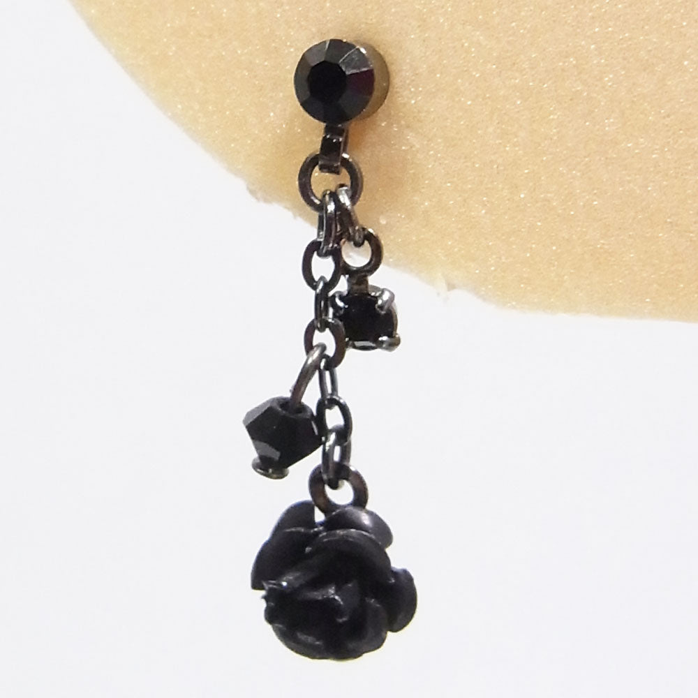 ピアス バラ ローズ 小さめ ゴスロリ 赤 黒 青 紫 薔薇