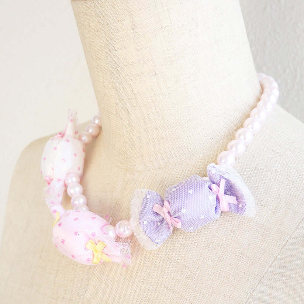 ネックレス 3パステルキャンディ ピンクパール