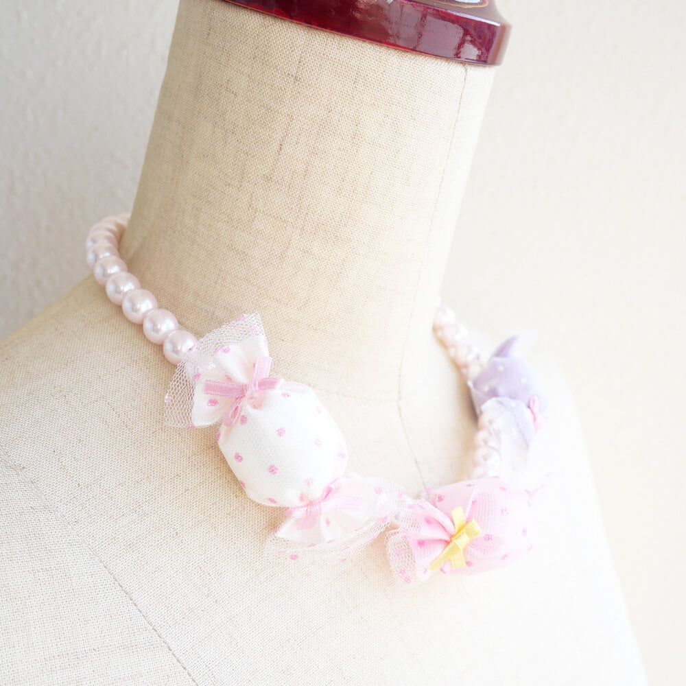 ネックレス 3パステルキャンディ ピンクパール