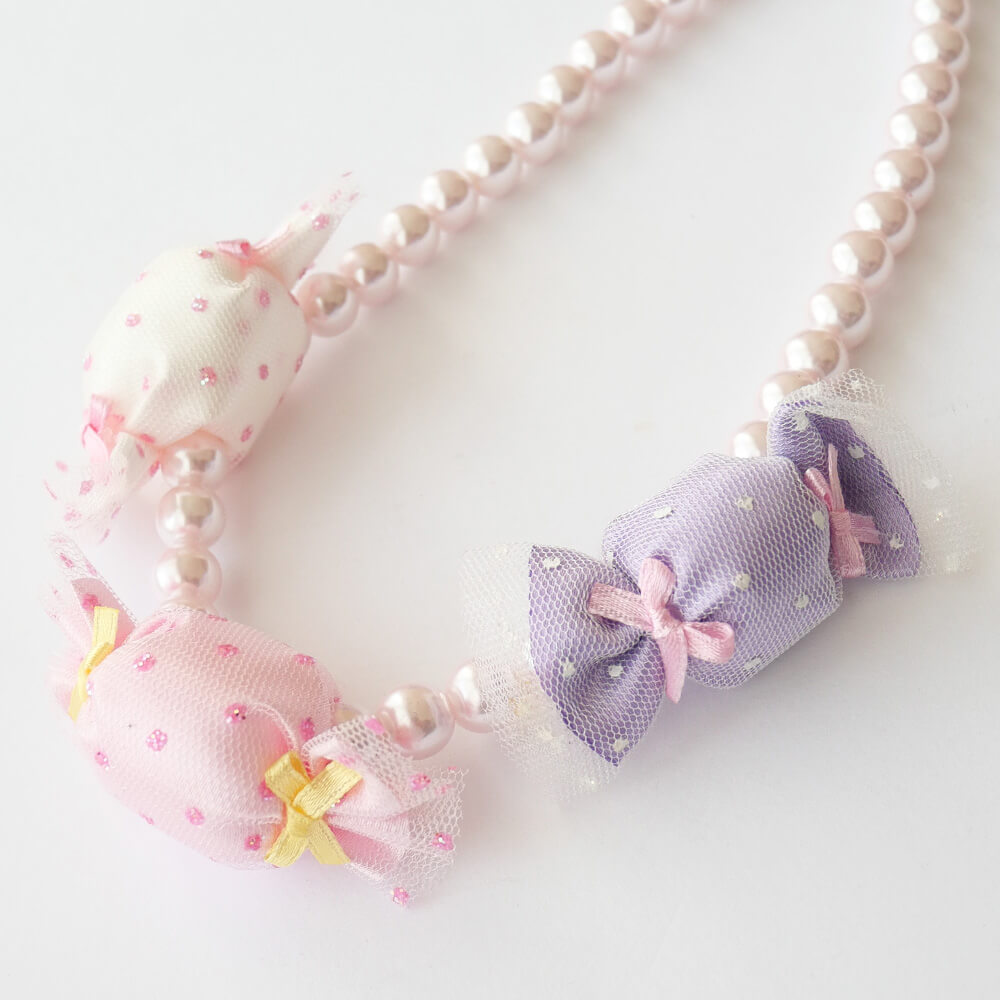 ネックレス 3パステルキャンディ ピンクパール