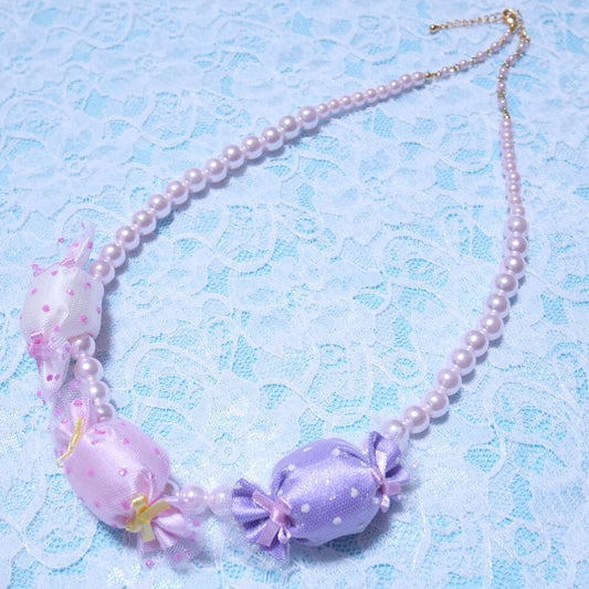 ネックレス 3パステルキャンディ ピンクパール ロリィタ 60センチ