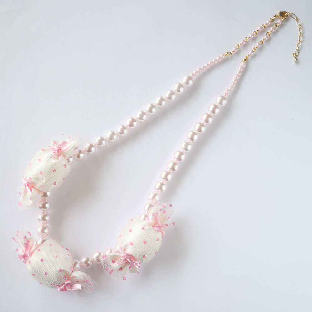 Necklace White Candy Pink Pearl Lolita 60cm