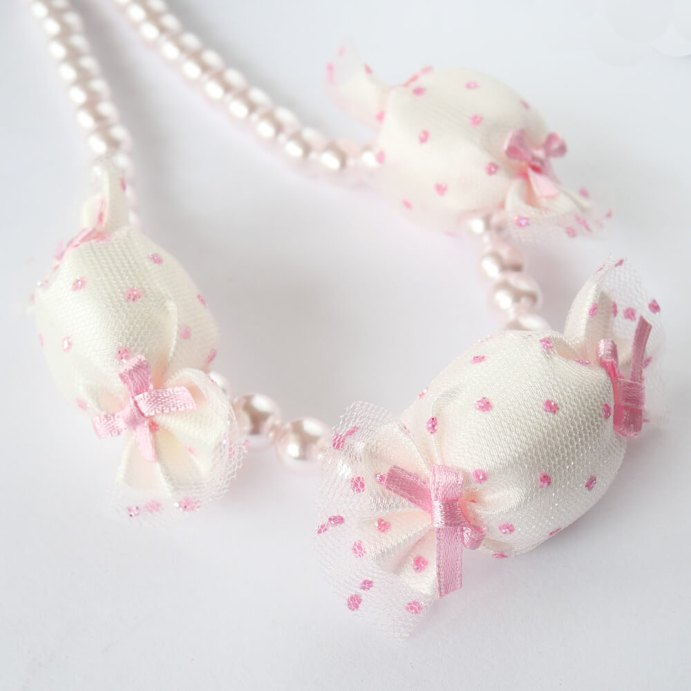 Necklace White Candy Pink Pearl Lolita 60cm