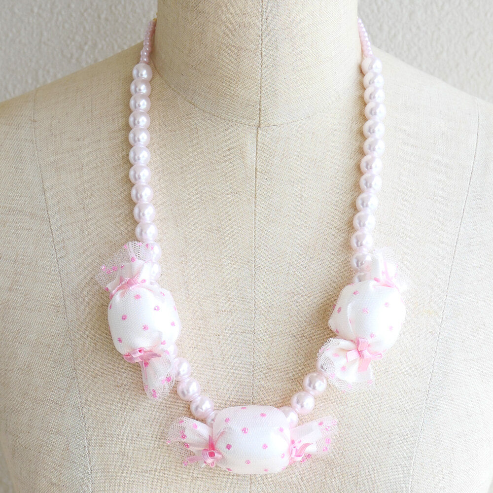 Necklace White Candy Pink Pearl Lolita 60cm