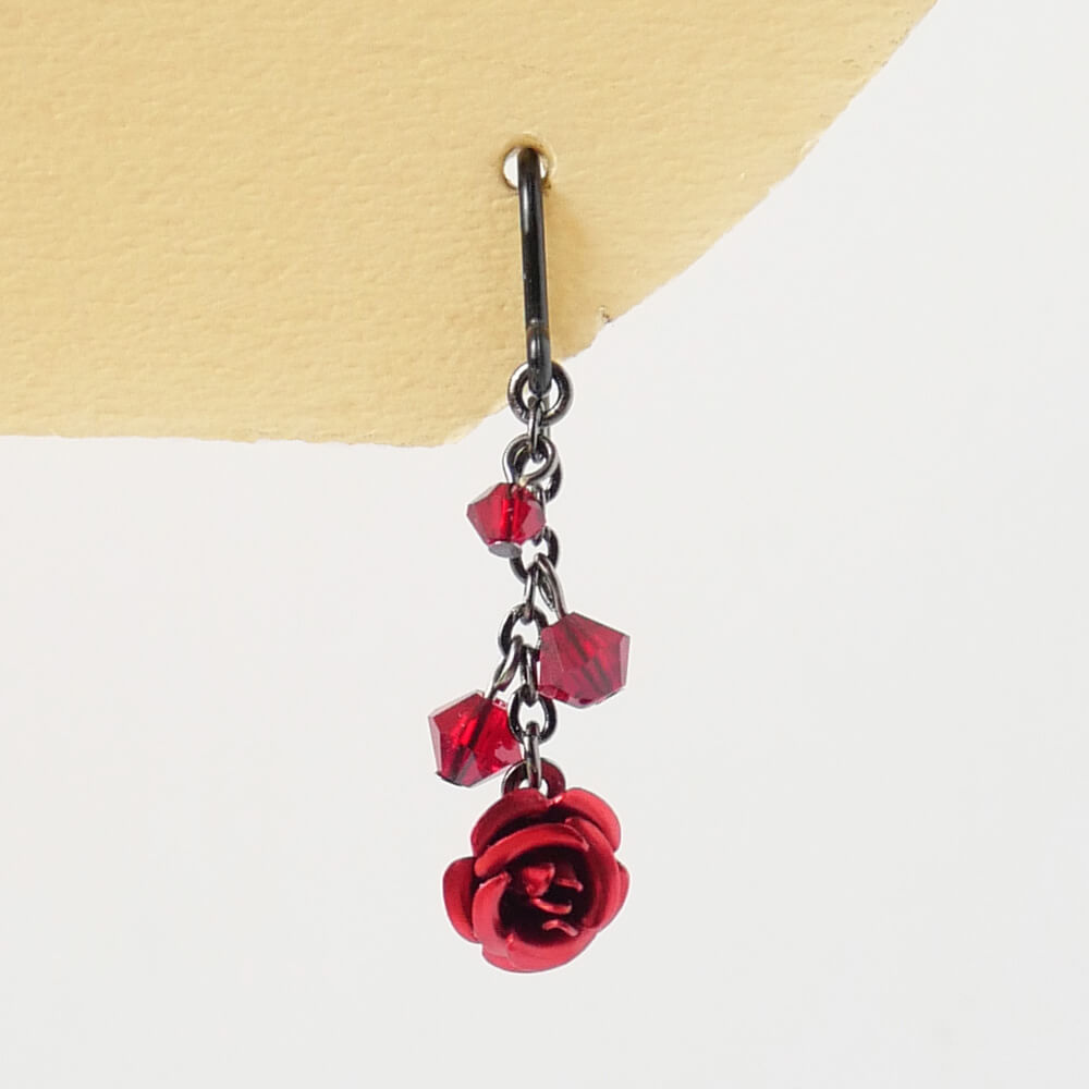 [Hypoallergenic] Gunmetal Mini Rose Stud Earrings
