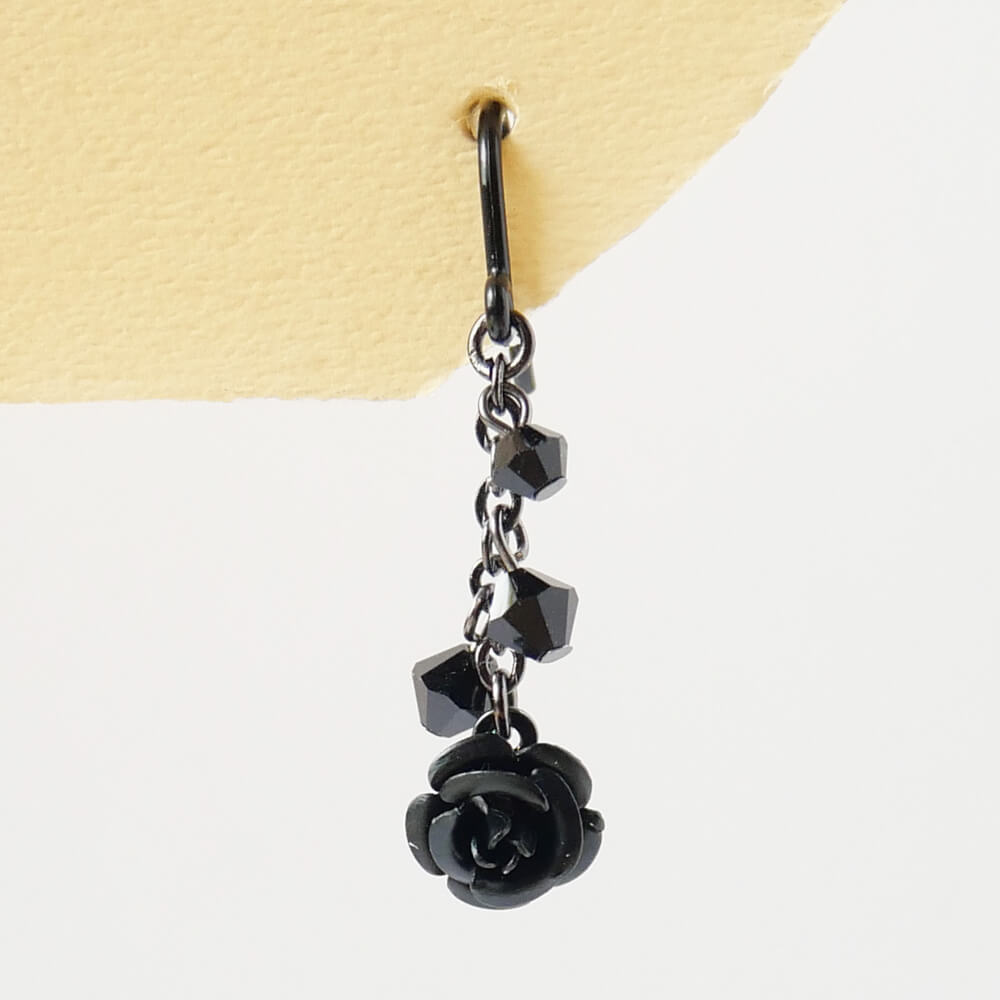 [Hypoallergenic] Gunmetal Mini Rose Stud Earrings