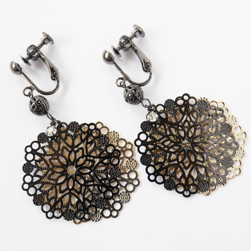 ゴシック調 アラベスク イヤリング