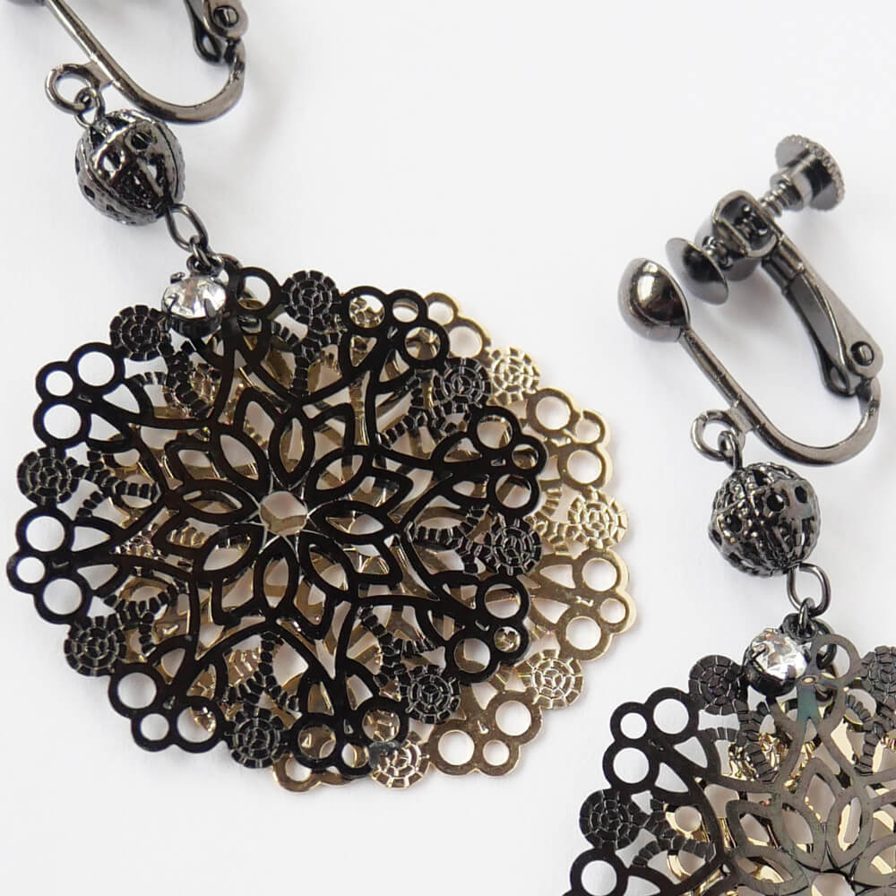 ゴシック調 アラベスク イヤリング