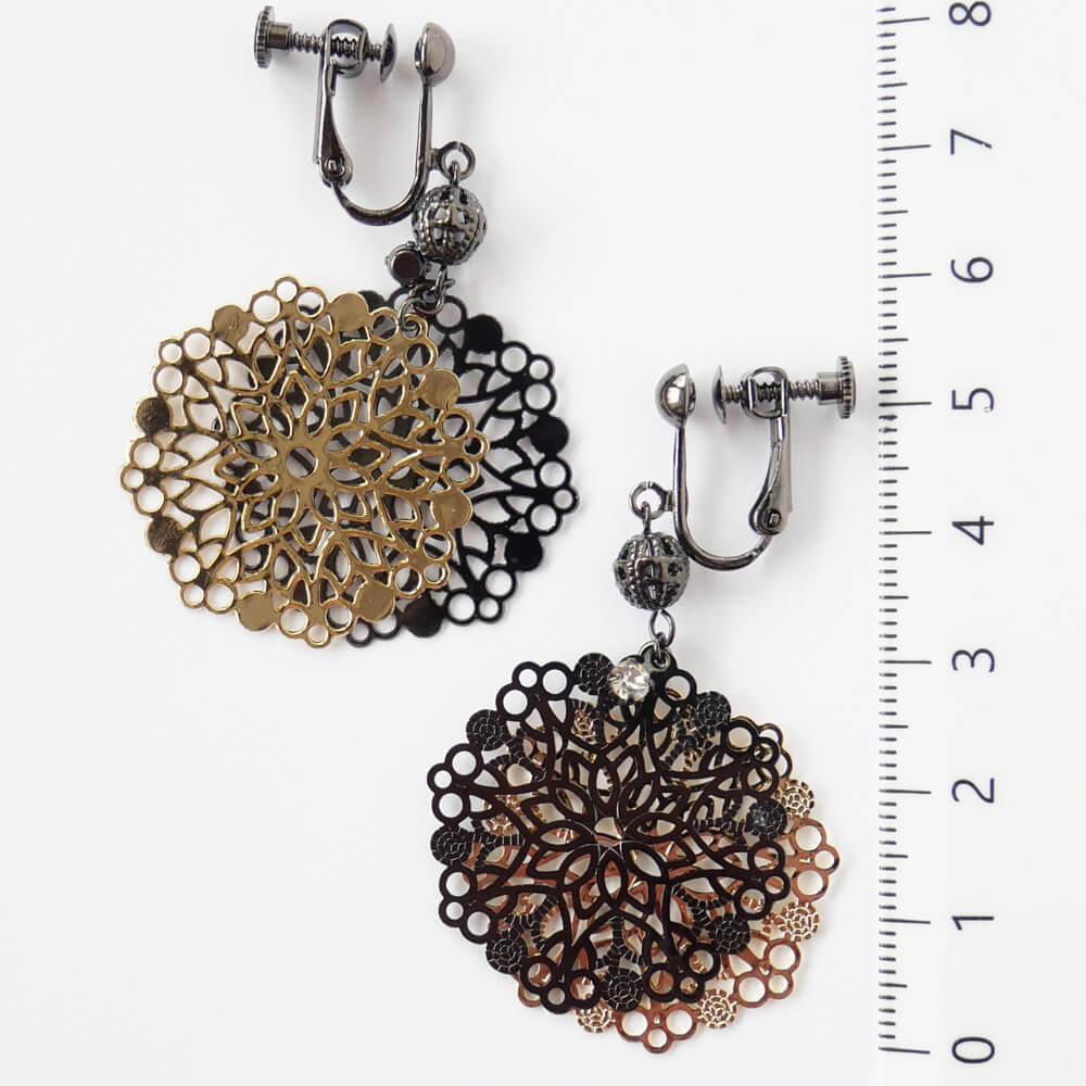 ゴシック調 アラベスク イヤリング