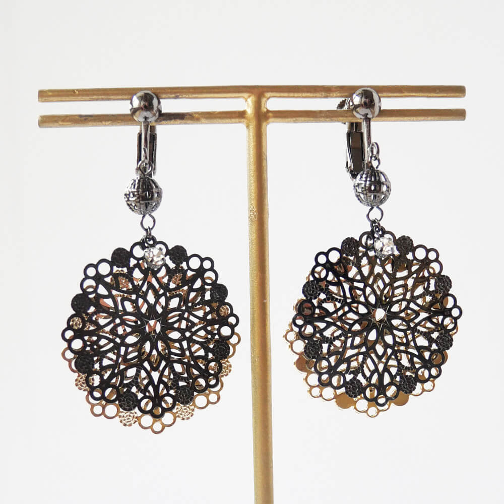 ゴシック調 アラベスク イヤリング