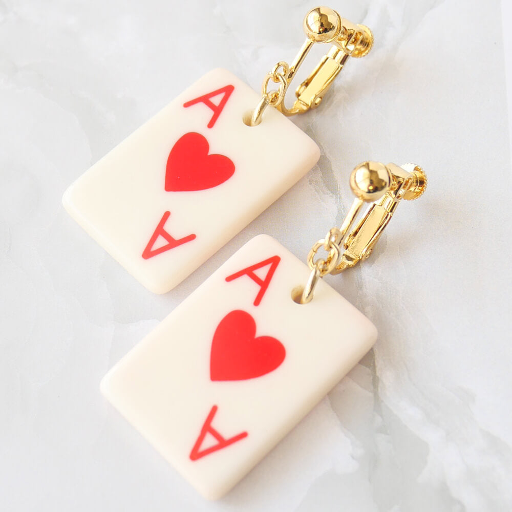 トランプ ハート エース イヤリング