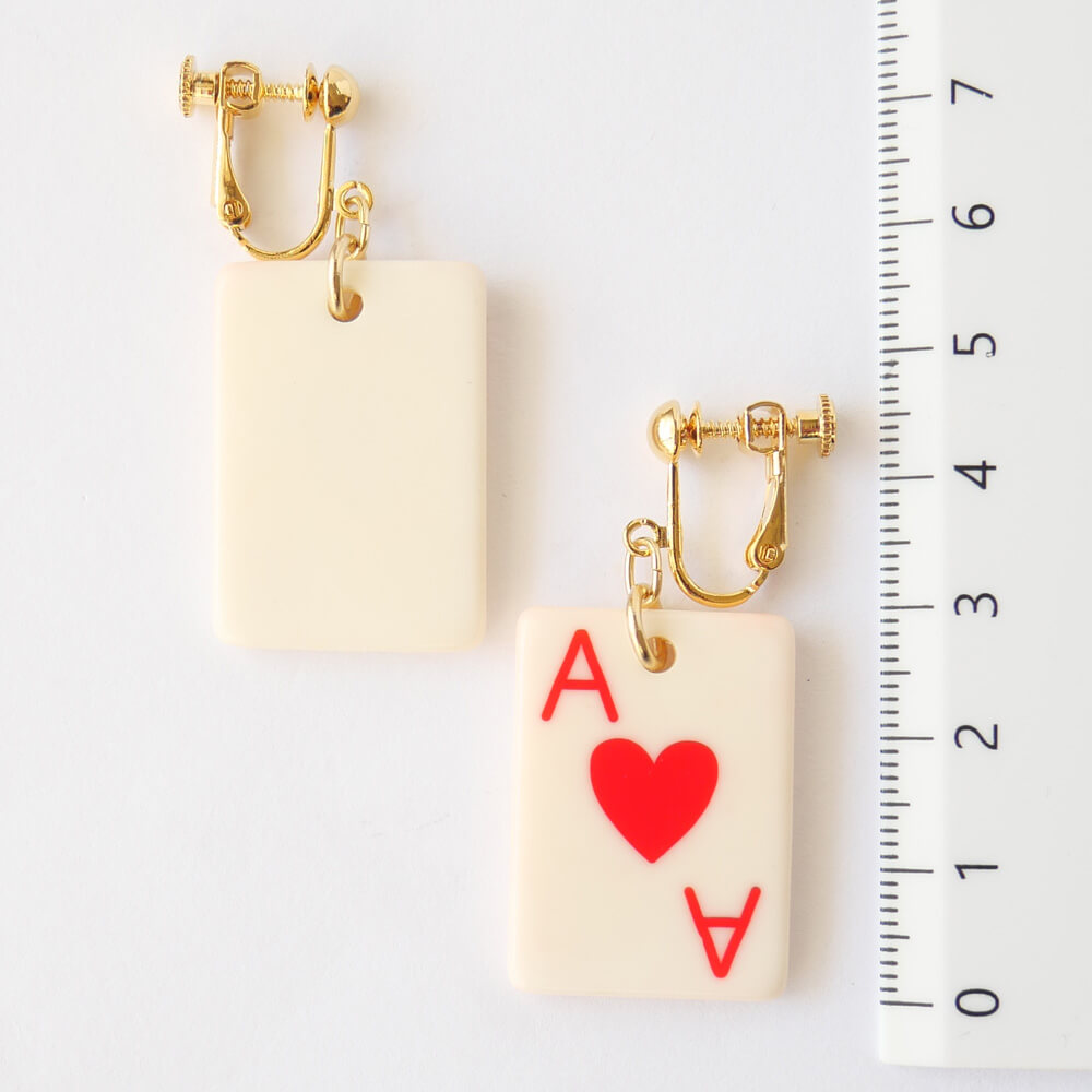 トランプ ハート エース イヤリング