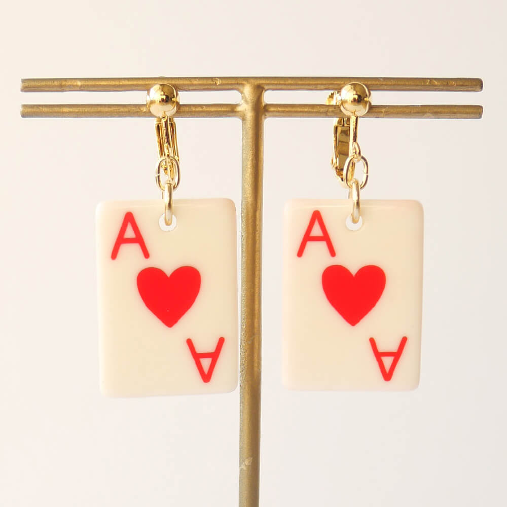 トランプ ハート エース イヤリング