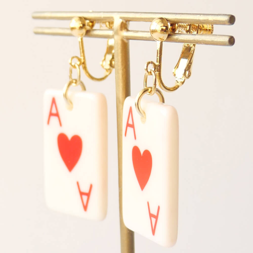 トランプ ハート エース イヤリング