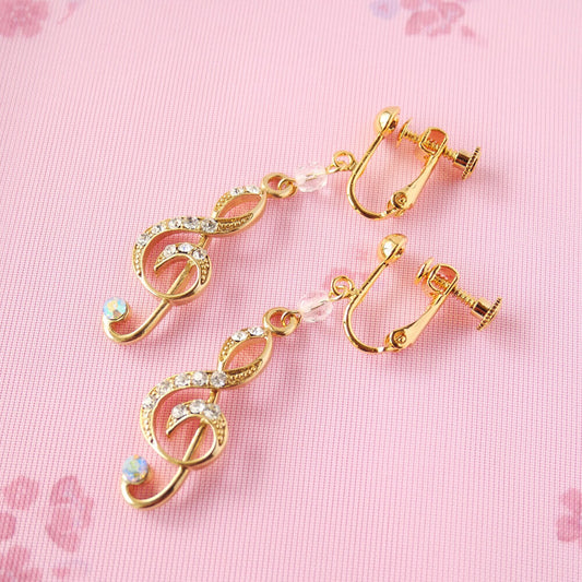 イヤリング ト音記号 音符 ロリィタ 甘ロリ ゴールド メロディ