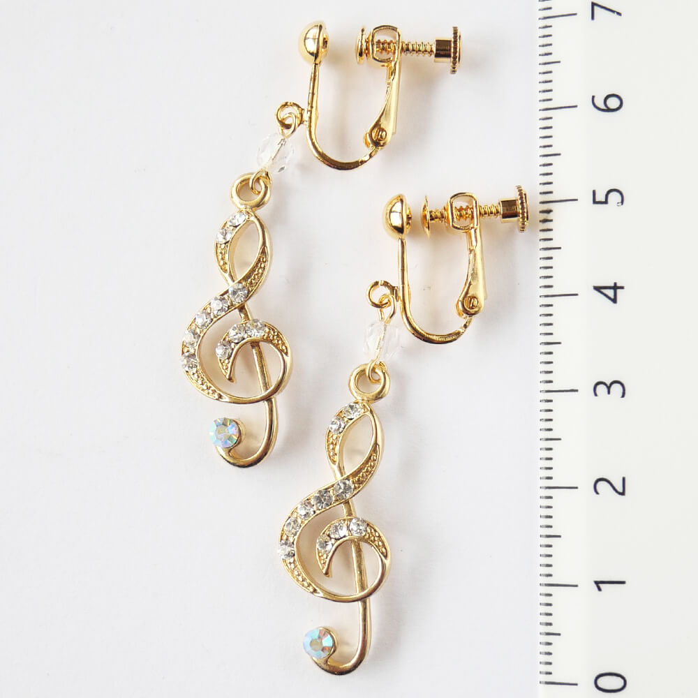 イヤリング ト音記号 音符 ロリィタ 甘ロリ ゴールド メロディ