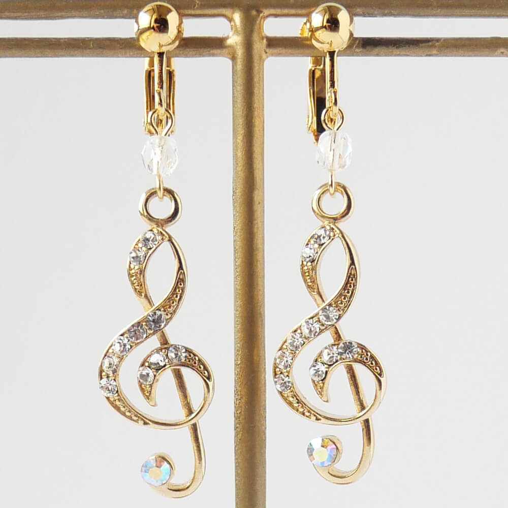 イヤリング ト音記号 音符 ロリィタ 甘ロリ ゴールド メロディ