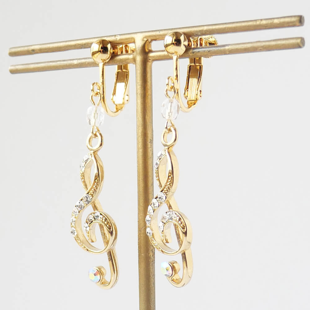 イヤリング ト音記号 音符 ロリィタ 甘ロリ ゴールド メロディ