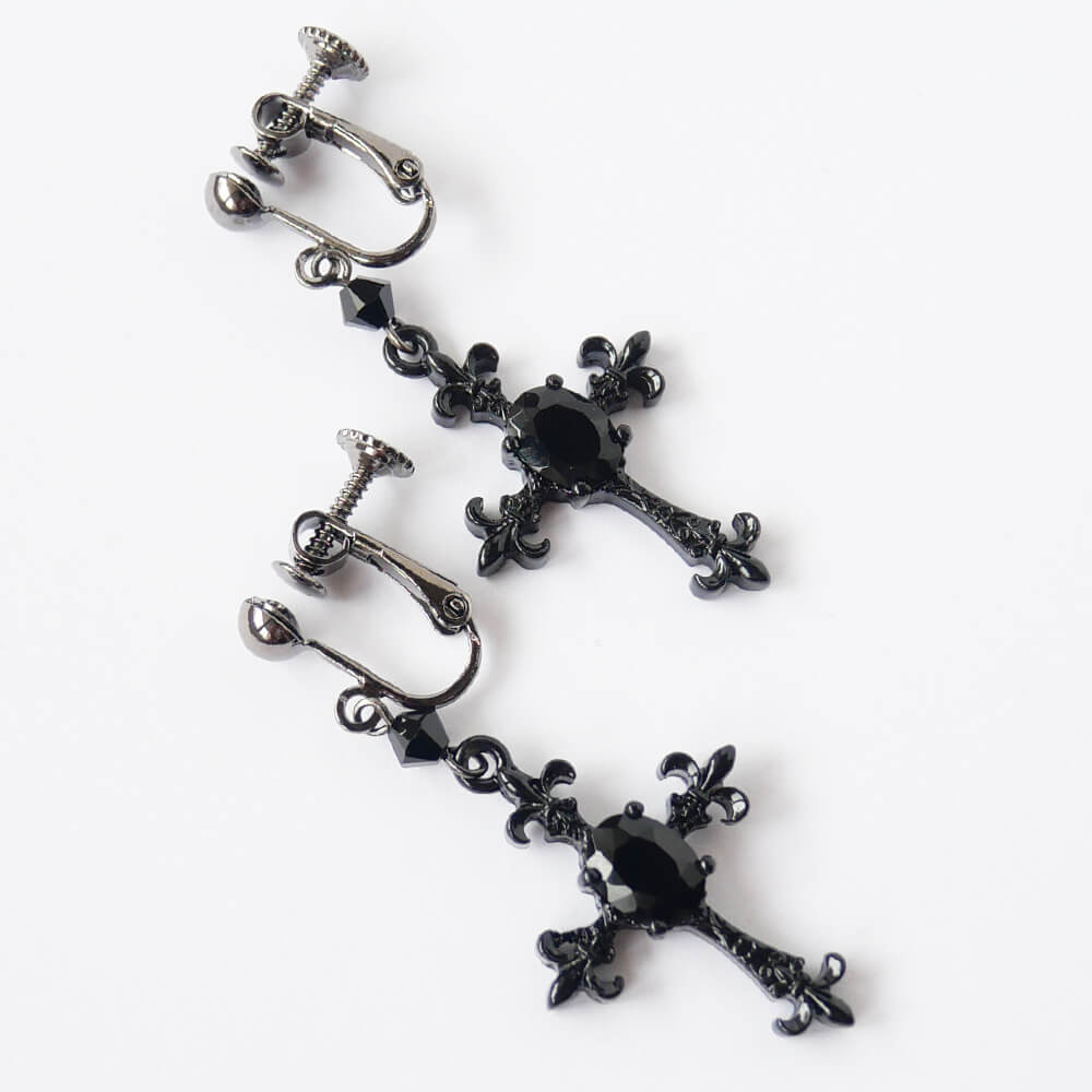 Crystal Cross Earrings