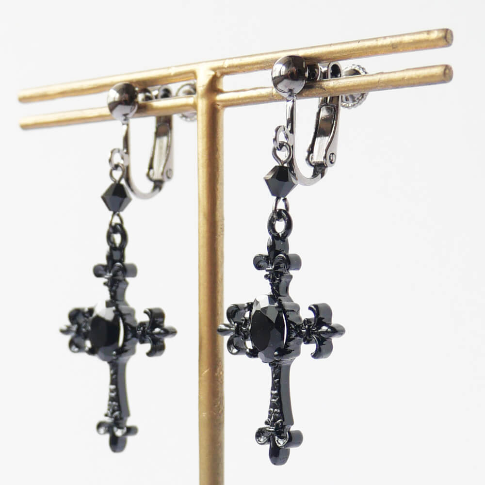 Crystal Cross Earrings