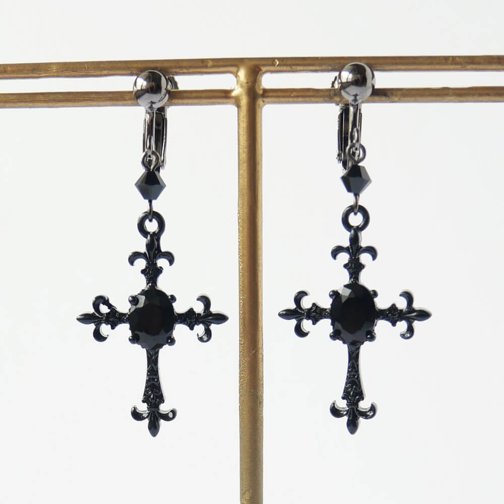Crystal Cross Earrings