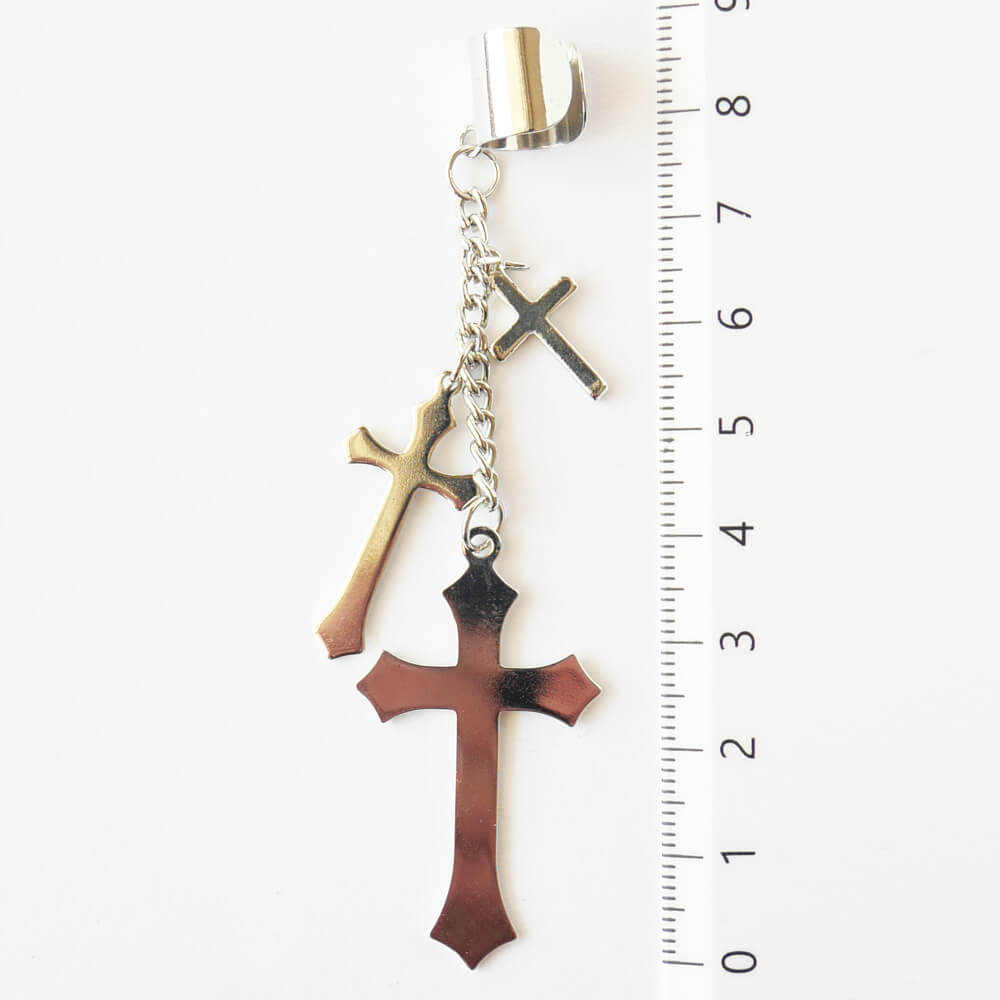 イヤーカフ クロス シルバーカラー 十字架 ゴスロリ