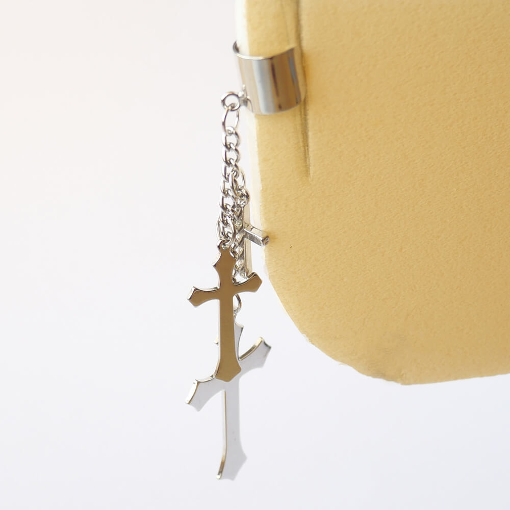 イヤーカフ クロス シルバーカラー 十字架 ゴスロリ