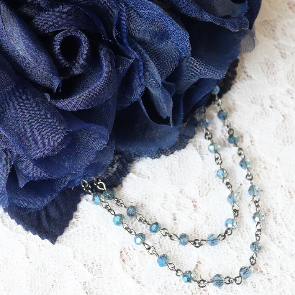 Blue Rose Headdress Gothic Rose Hair Accessory Jirai-kei Gothic Lolita Lolita