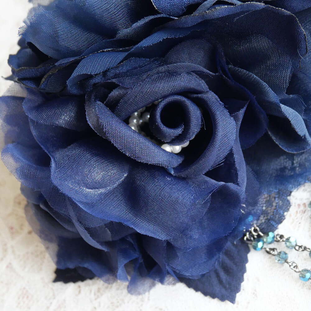 Blue Rose Headdress Gothic Rose Hair Accessory Jirai-kei Gothic Lolita Lolita