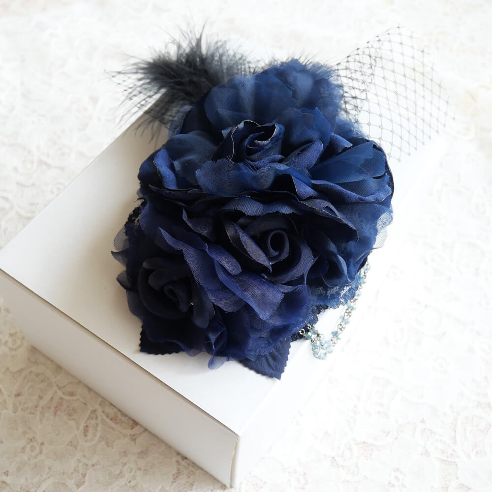 Blue Rose Headdress Gothic Rose Hair Accessory Jirai-kei Gothic Lolita Lolita