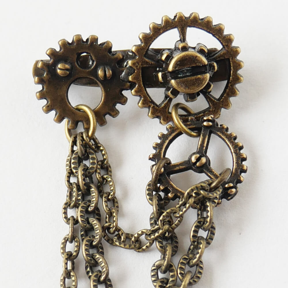 【steampunk】スチームパンク 歯車 ギア ミニ ブローチ