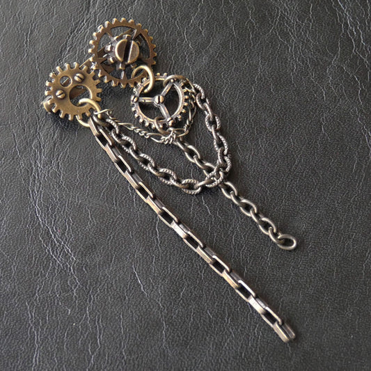 Steampunk Gear Mini Brooch | Antique Gold Gear Accessory | Tears Heaven