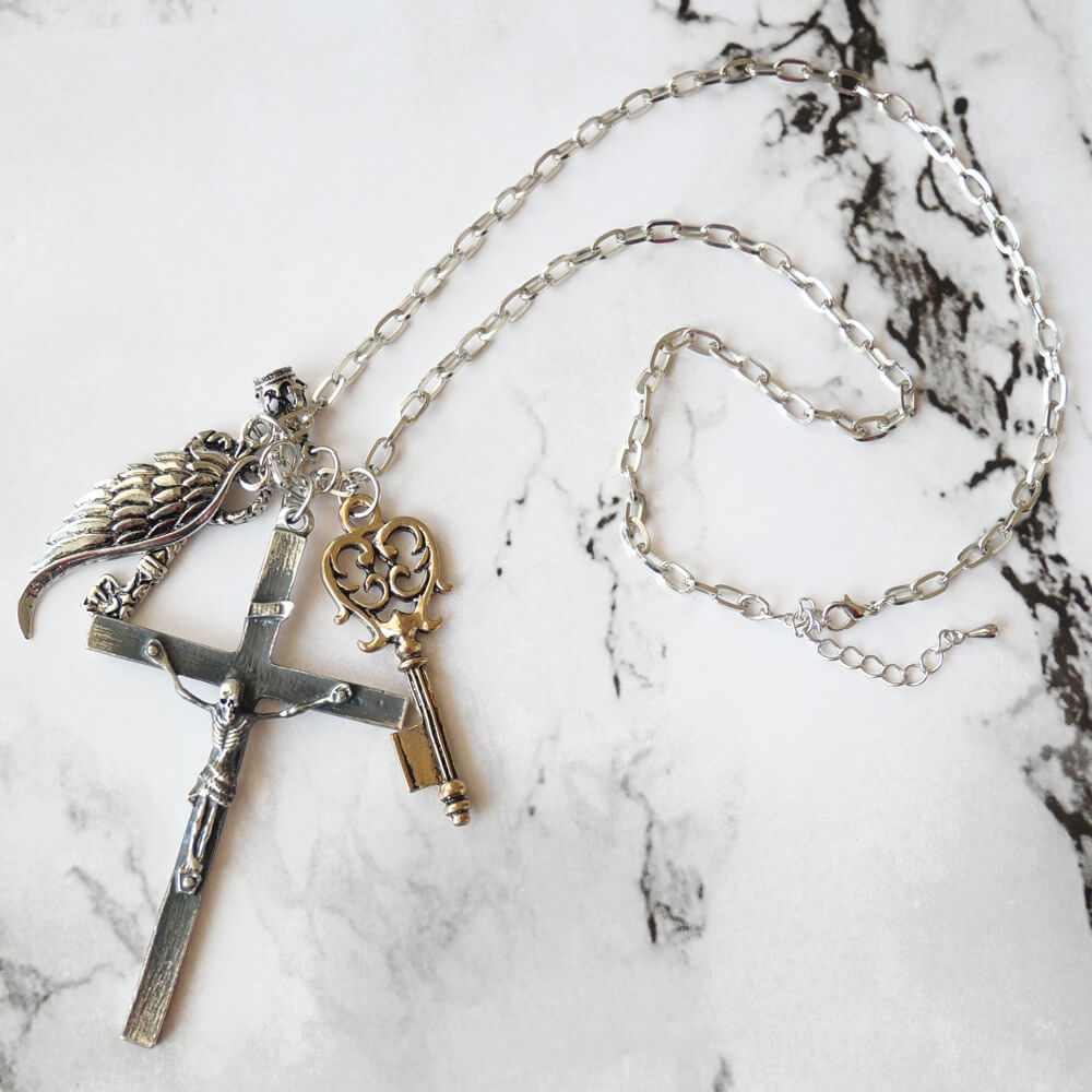 【ゴスロリ オカルト】髑髏 十字架 鍵 チャーム ペンダント