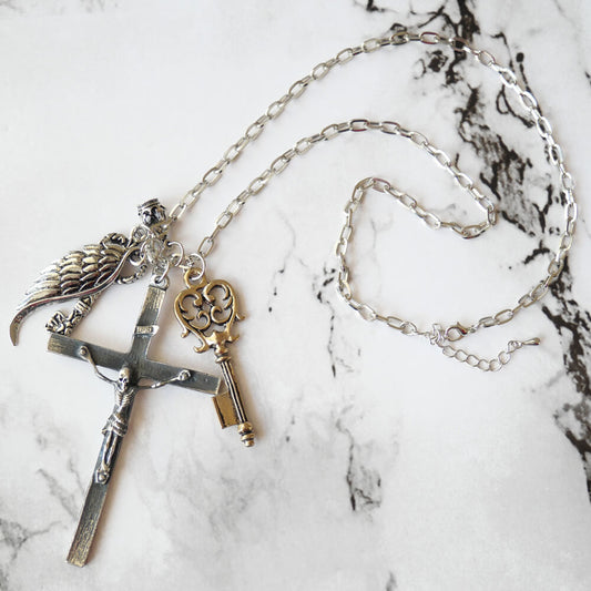【ゴスロリ オカルト】髑髏 十字架 鍵 チャーム ペンダント