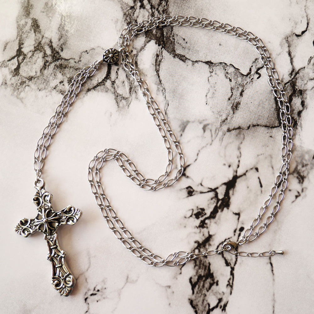 クロス ロザリオ ネックレス 十字架 メンズ ゴスロリ アクセサリー