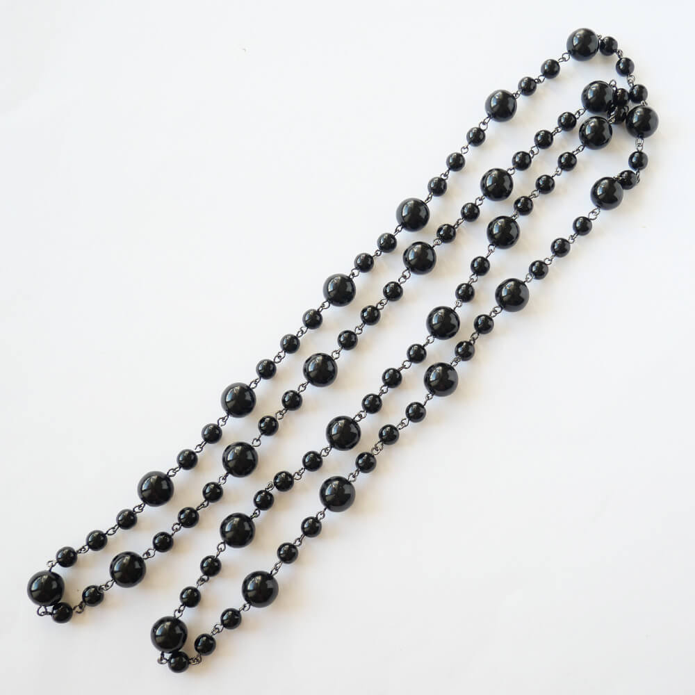 ネックレス ロング ブラック 黒 玉 130センチ ゴスロリ
