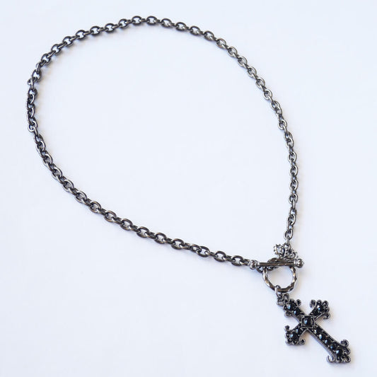 Necklace Crown Cross Double Charm Chain