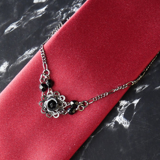ネクタイチェーン タイピン 黒薔薇 ゴシック メンズ アクセサリー ゴスロリ