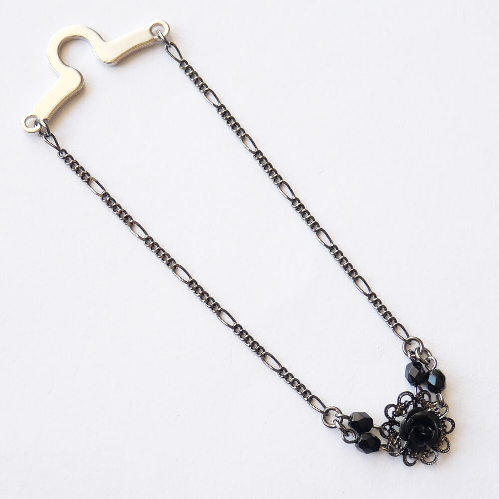 ネクタイチェーン タイピン 黒薔薇 ゴシック メンズ アクセサリー ゴスロリ