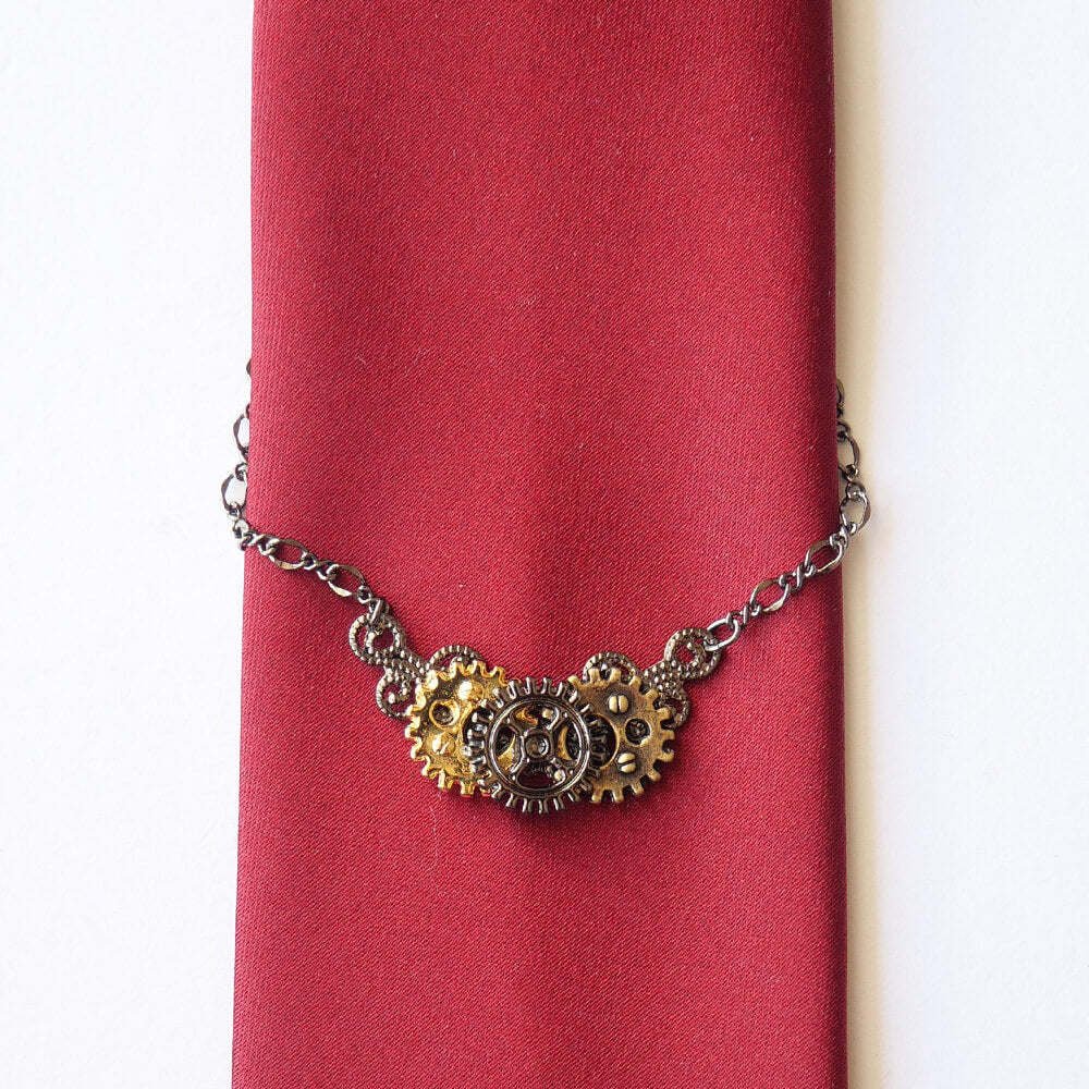 スチームパンク ネクタイチェーン 歯車 ギア メンズ ネクタイ アクセサリー