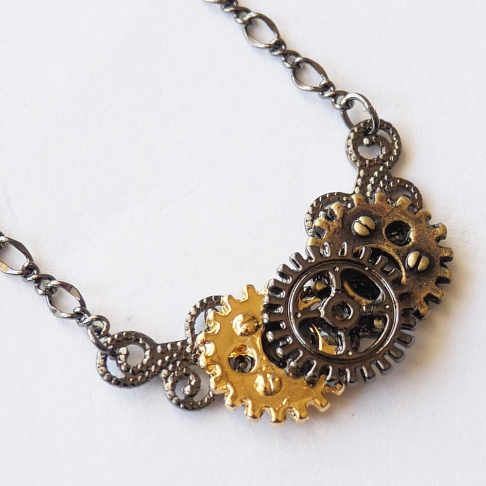 スチームパンク ネクタイチェーン 歯車 ギア メンズ ネクタイ アクセサリー