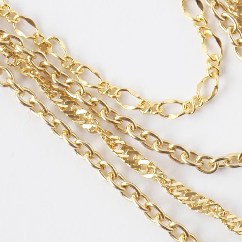 Tie Chain for Men, 4-Strand Mixed Chain, Drape, Tie Pin Style Accessory for Formal Wear, Suits, Weddings, Parties