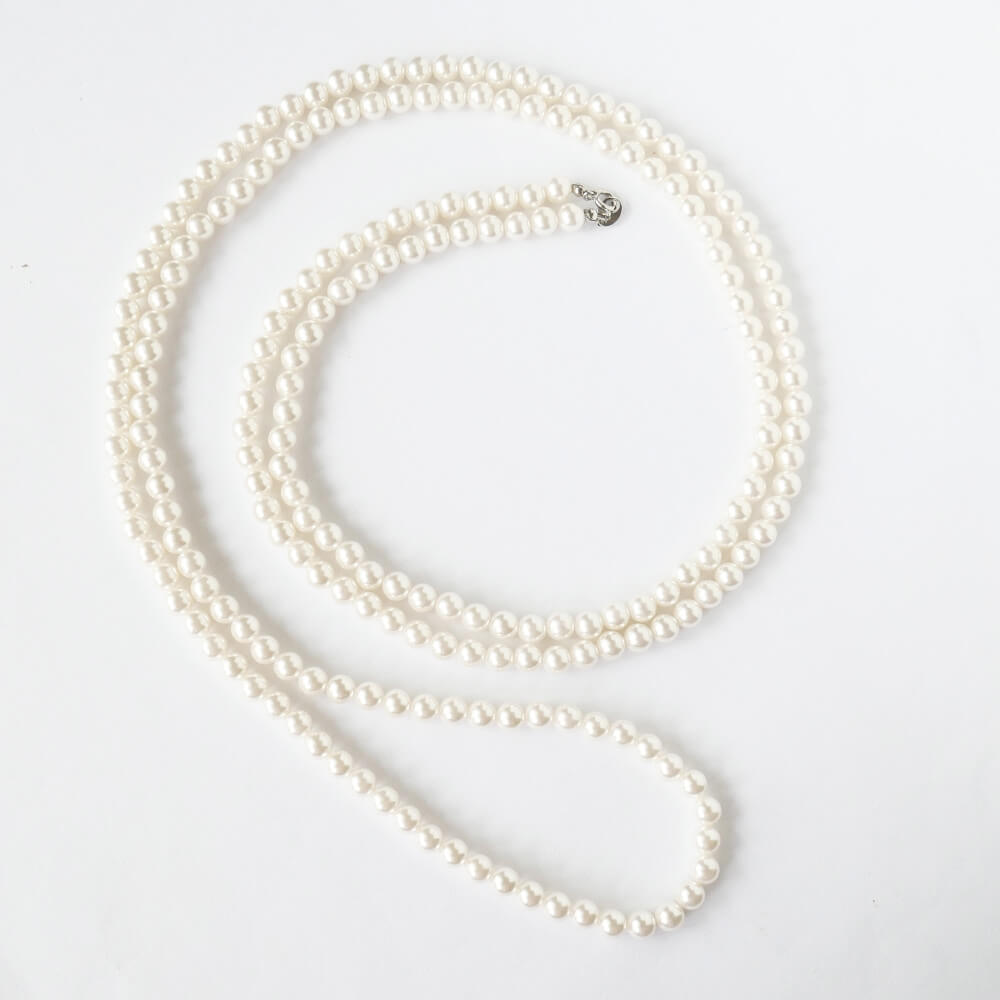 ロングパールネックレス 7ミリ 155cm 3連アレンジ ゴシック ロリータ パンク