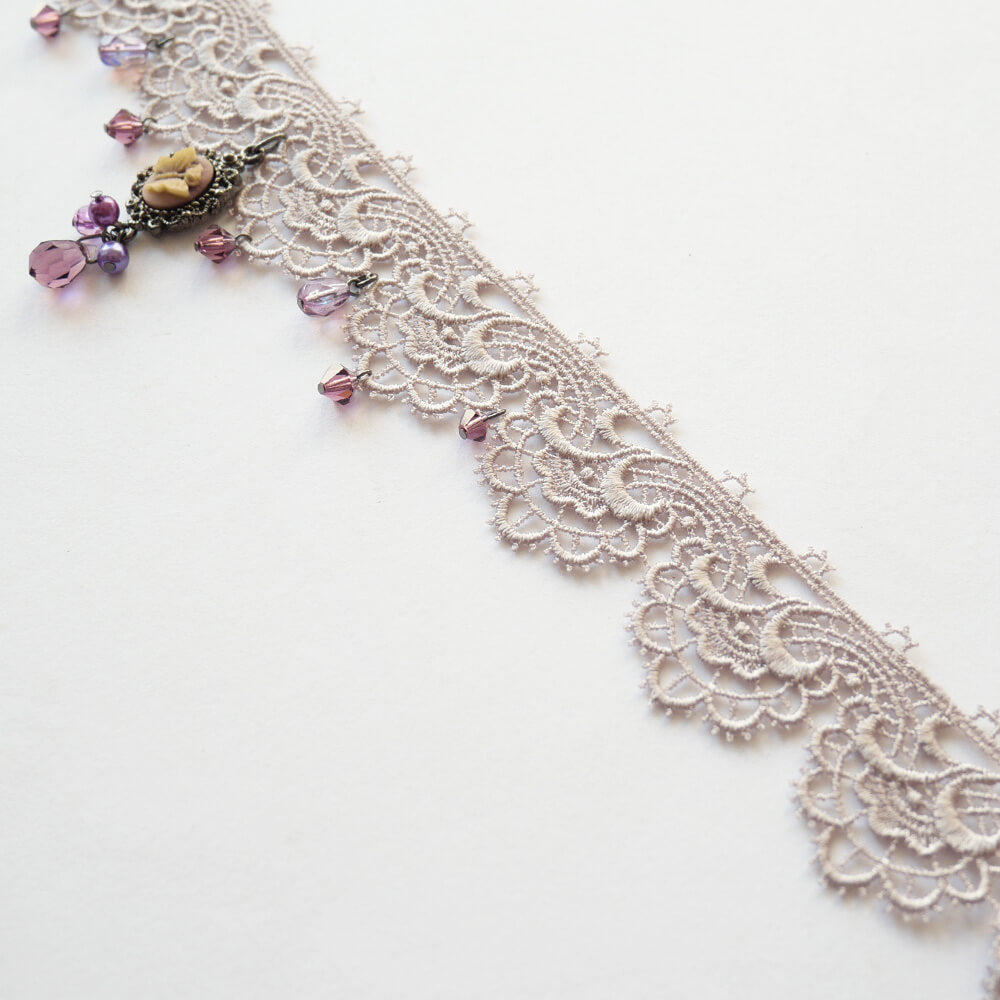 蝶 カメオ レース チョーカー