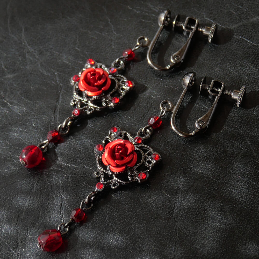 ゴスロリ 薔薇 ゴスハート イヤリング ブランド