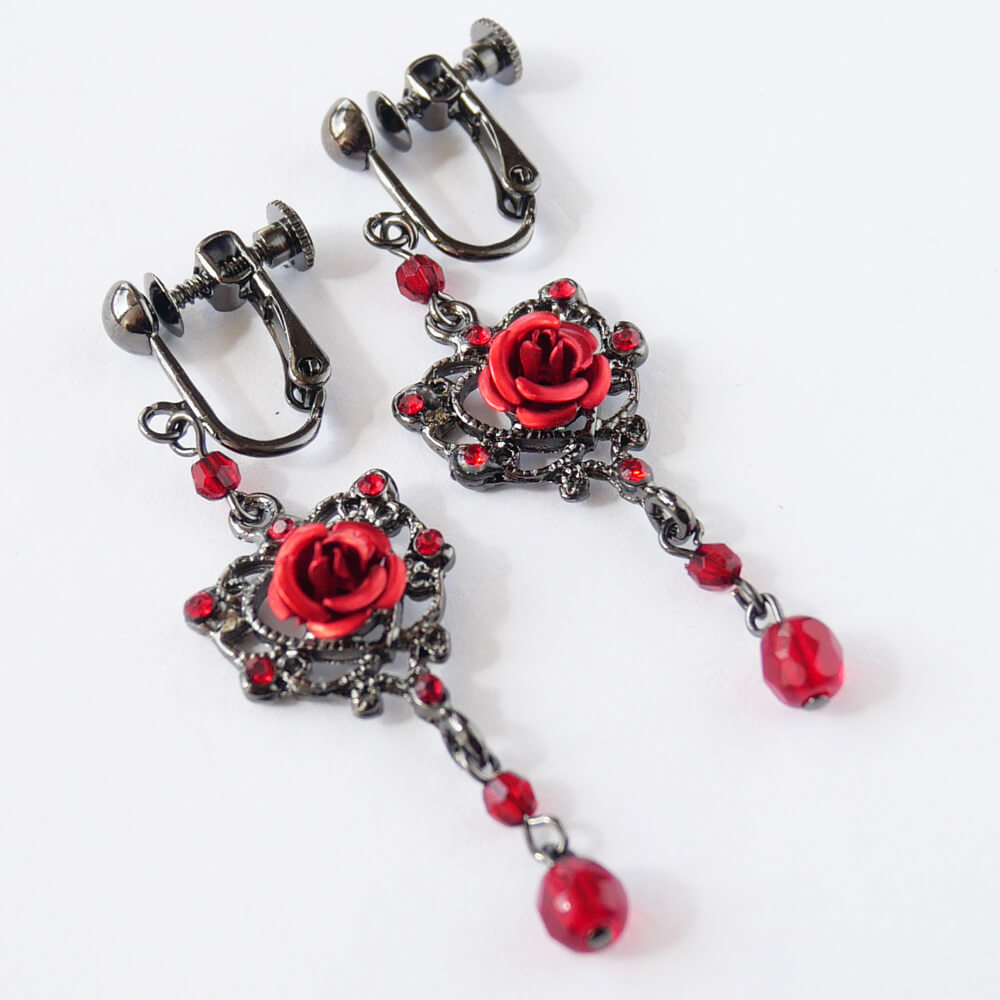 ゴスロリ 薔薇 ゴスハート イヤリング ブランド
