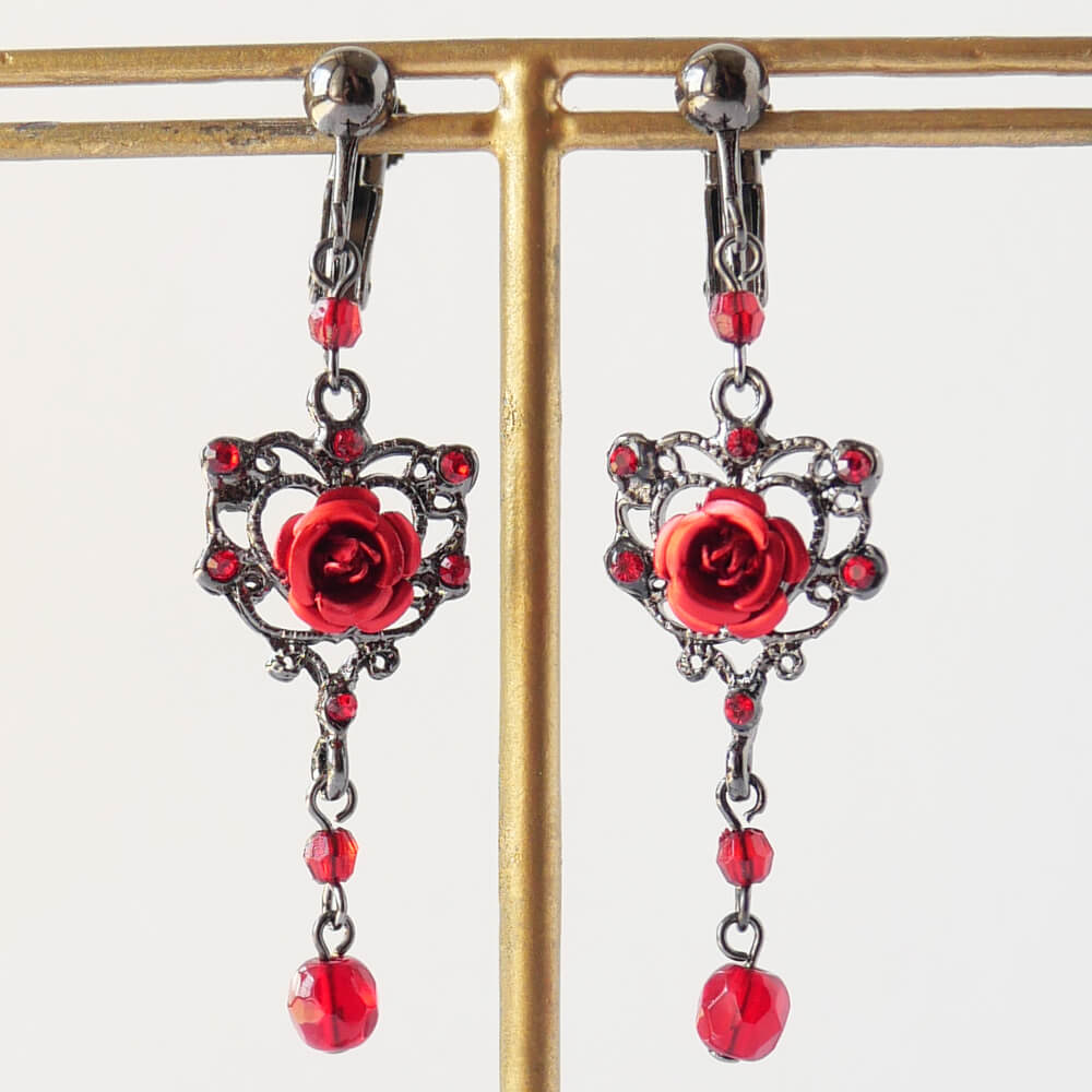 ゴスロリ 薔薇 ゴスハート イヤリング ブランド