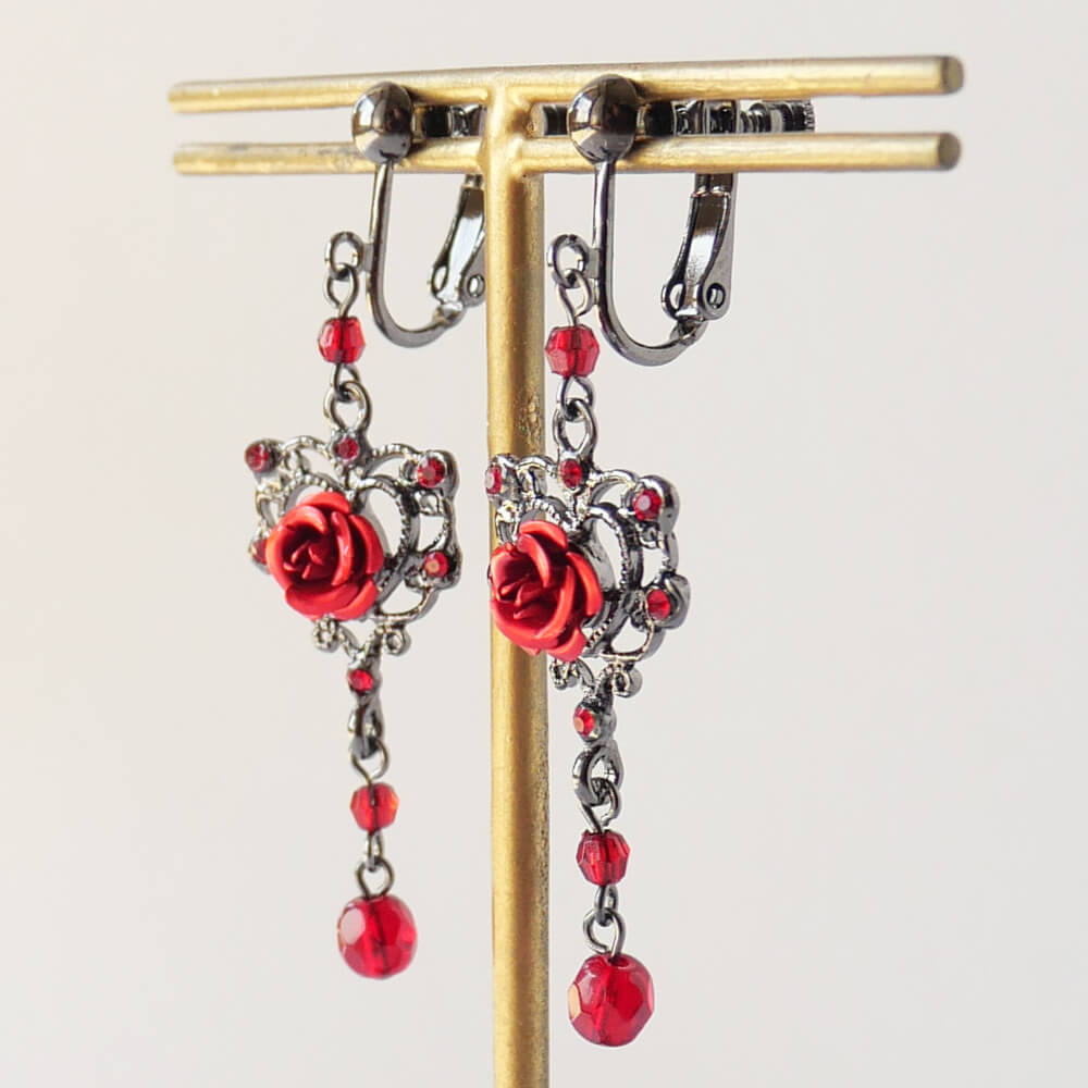 ゴスロリ 薔薇 ゴスハート イヤリング ブランド