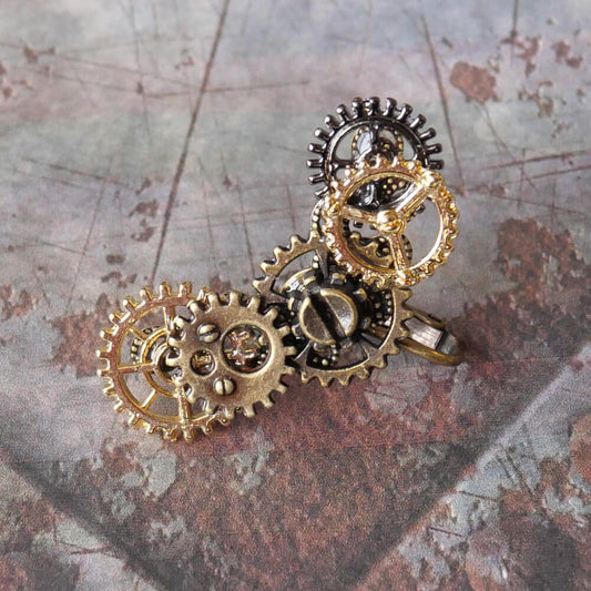 【steampunk】歯車 ギア スチームパンク イヤリング (片耳タイプ)