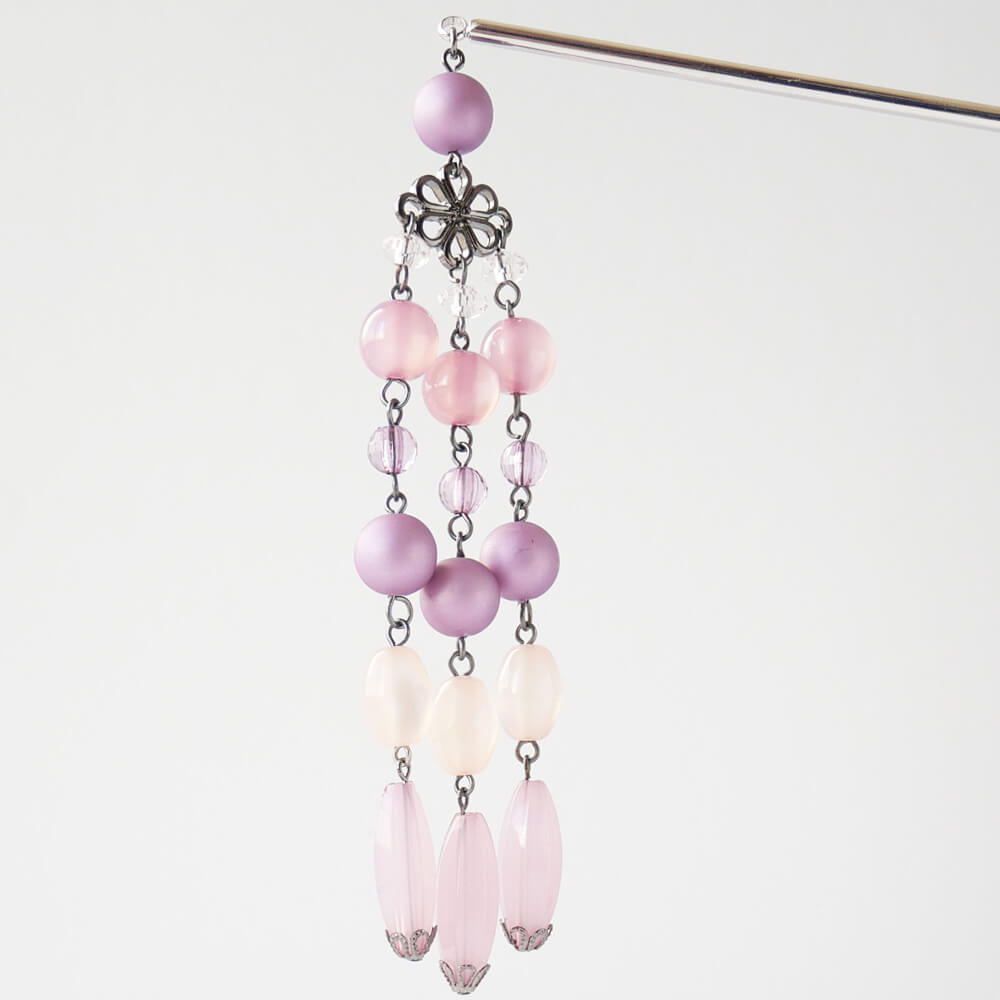 合成キャッツアイ 玉かんざし ブルー パープル